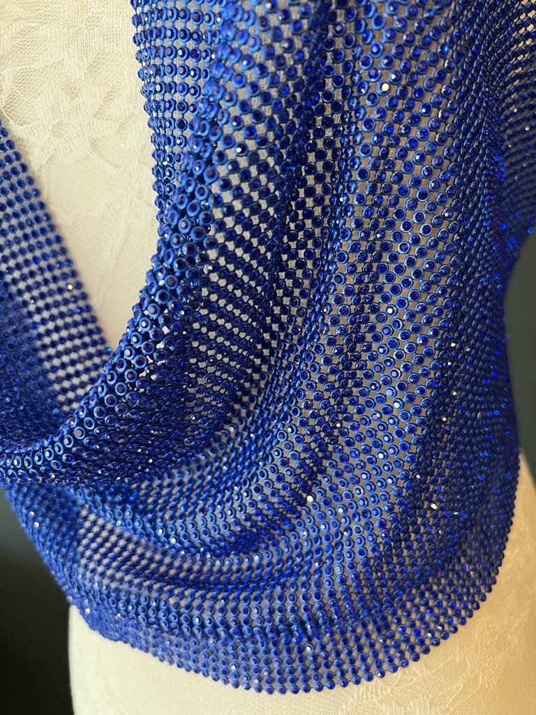 Rhinestone Top, High Quality Fashion Top, 4 Sizes, Blue Rhein stones, Fan Fashion Range