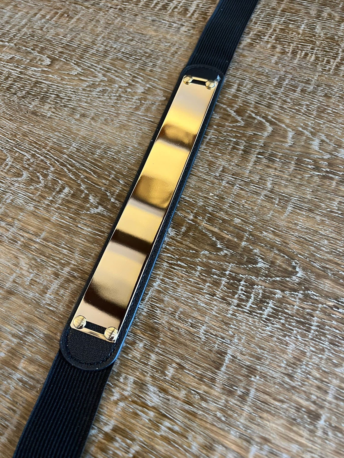 Belt, Gold Buckle Belt, Fashion Statement Belts, Elasticated Hand Made Belt with Popper Fasteners