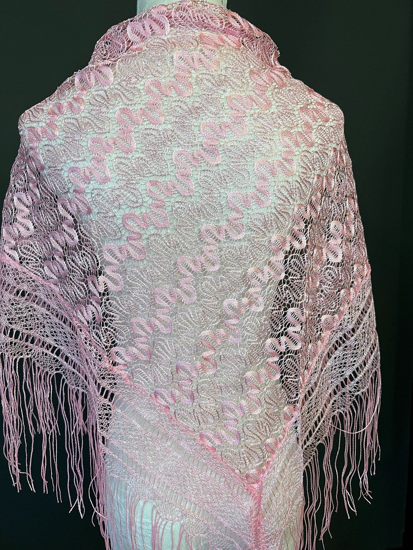 Pink Lace Poncho Shawl, Limited Edition Design
