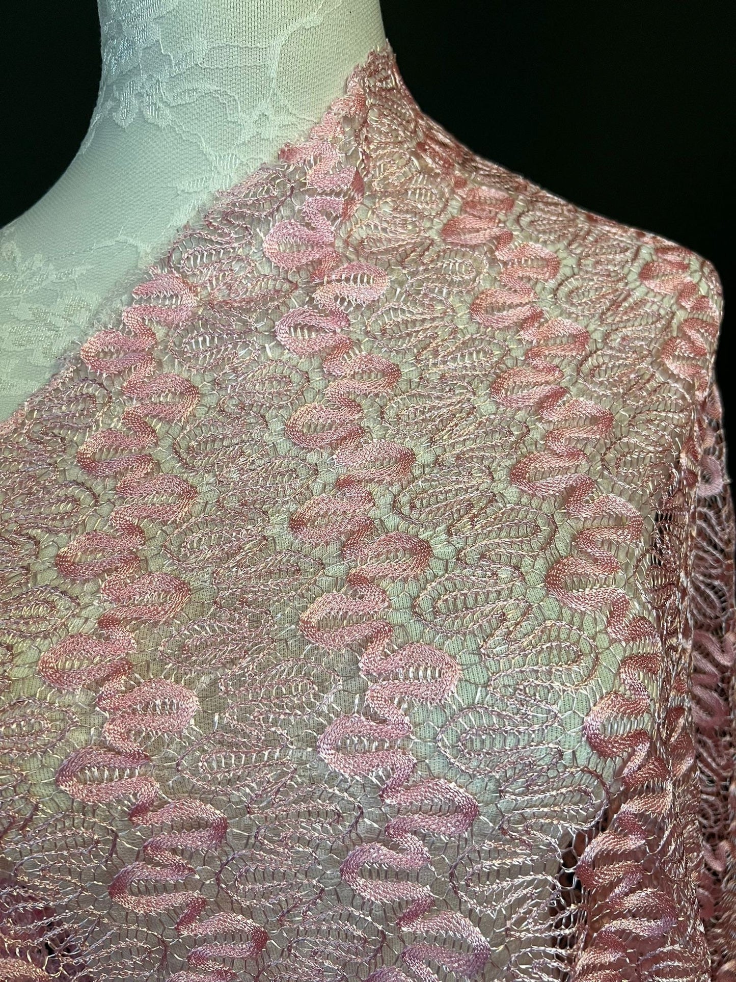 Pink Lace Poncho Shawl, Limited Edition Design