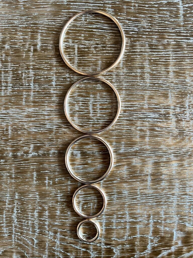 Rings, Metal Rings, Gold, Silver, Welded Solid Metal Round Rings, clothing, swimwear, 5 Sizes, 2cm, 3cm, 4cm, 5cm, 6cm, Metal Hoop Rings