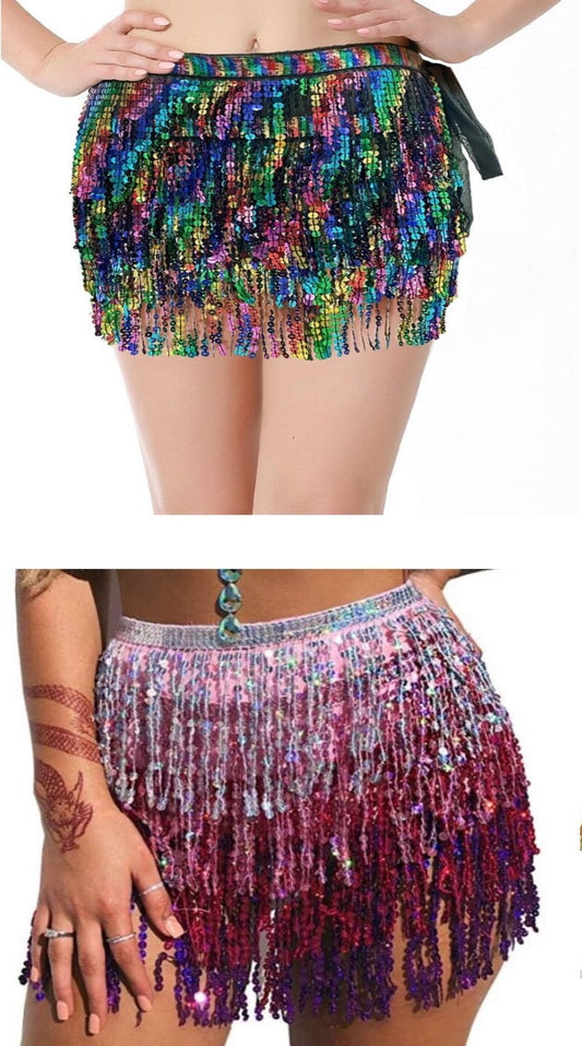 Sequins Skirt, Dancer Skirt, Decor, Belly Dancer, Costume, Multi colour, Sequins