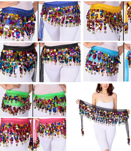 Sequins Skirt, Dancer Skirt, Decor, Belly Dancer, Costume, Multi colour, Sequins