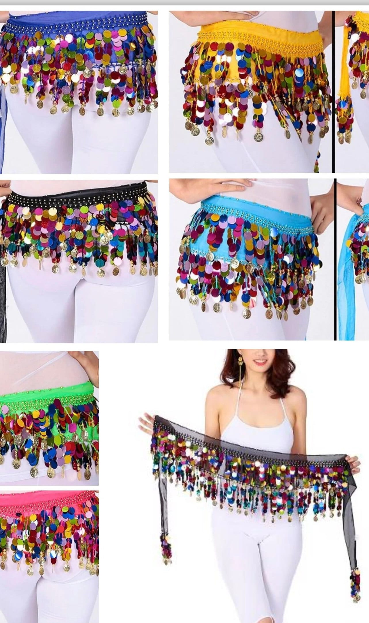 Sequins Skirt, Dancer Skirt, Decor, Belly Dancer, Costume, Multi colour, Sequins