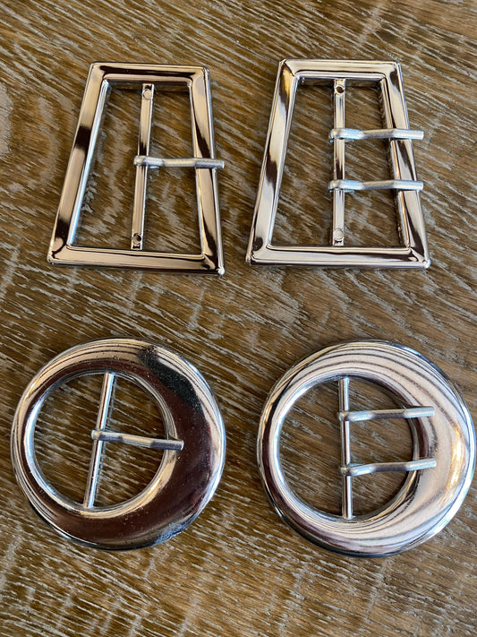 Buckles, Belt Buckles, Buckles with Pin, Buckles with Prongs, Silver Buckles, Shiny Silver Buckles