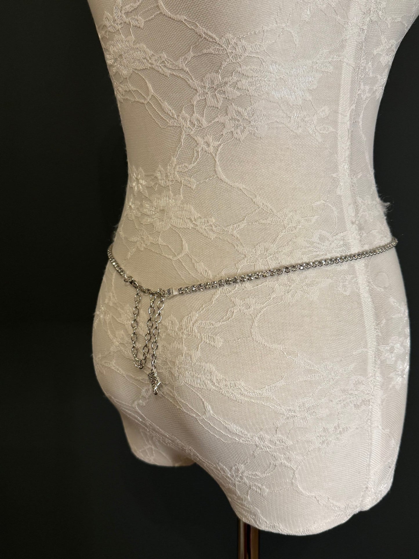 X-long Rhinestone Belt, Diamanté Belt, Teen Sizes, Size 18”-60” Waist, Fan Design, Fan Collection, Silver belt, Fashion Accessory, Bridal