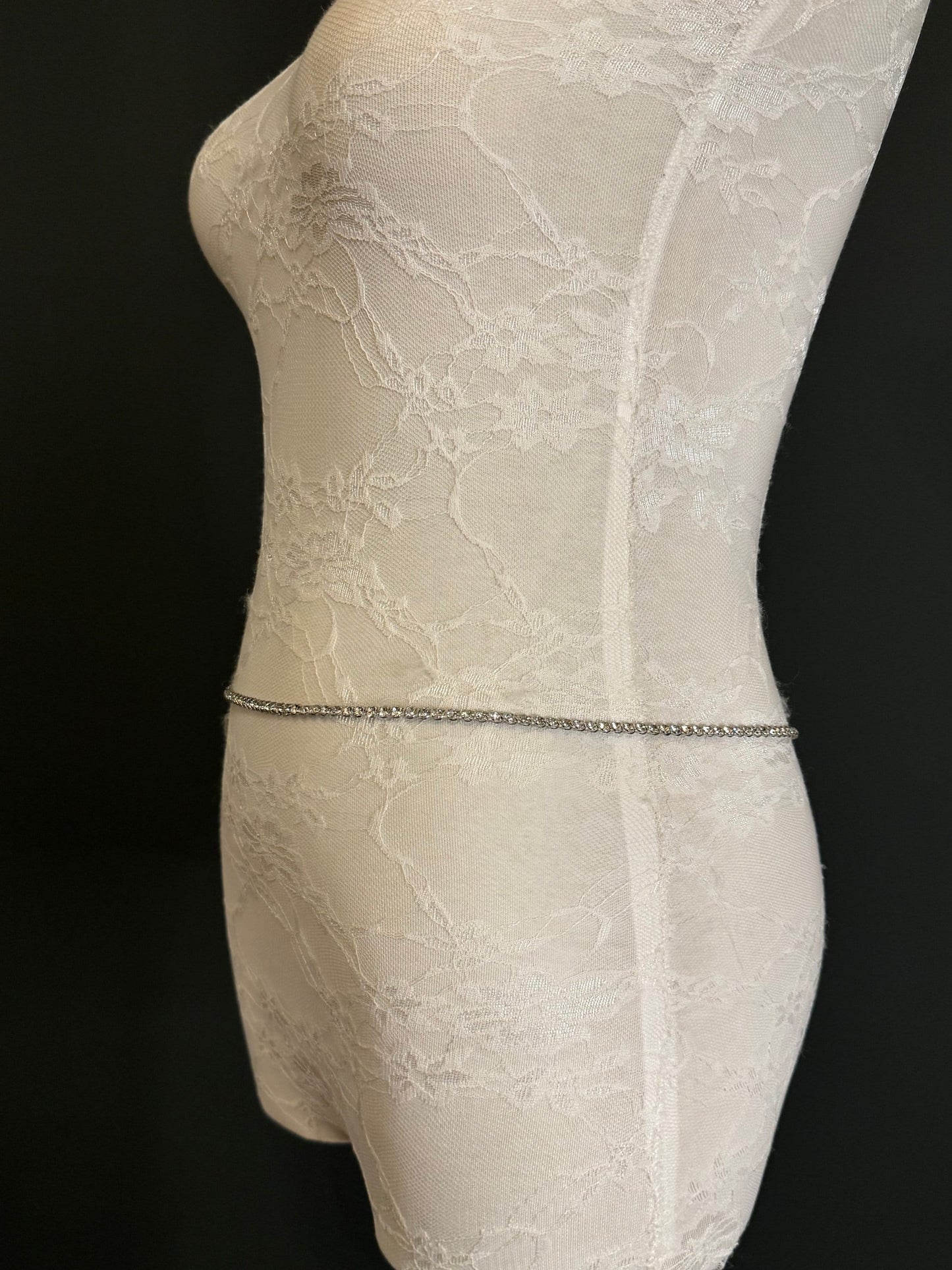 X-long Rhinestone Belt, Diamanté Belt, Teen Sizes, Size 18”-60” Waist, Fan Design, Fan Collection, Silver belt, Fashion Accessory, Bridal
