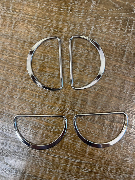 3” D Rings, Metal Over Sized D Rings, 3”, 8cm Shiny Silver, Shiny Gold, Metal D rings