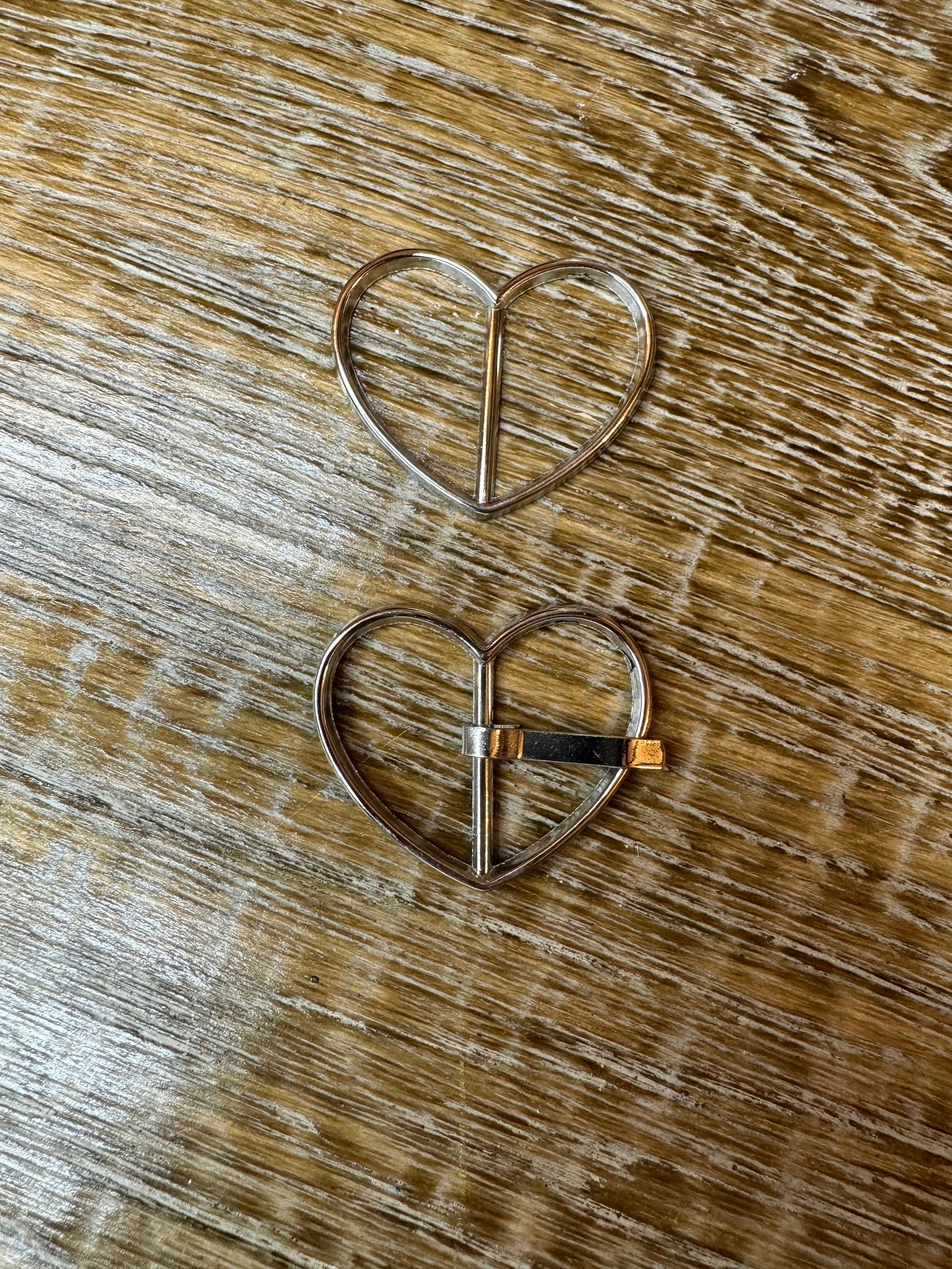 Silver Metal Heart Buckle, DIY Crafts (4.5cm x 4cm)