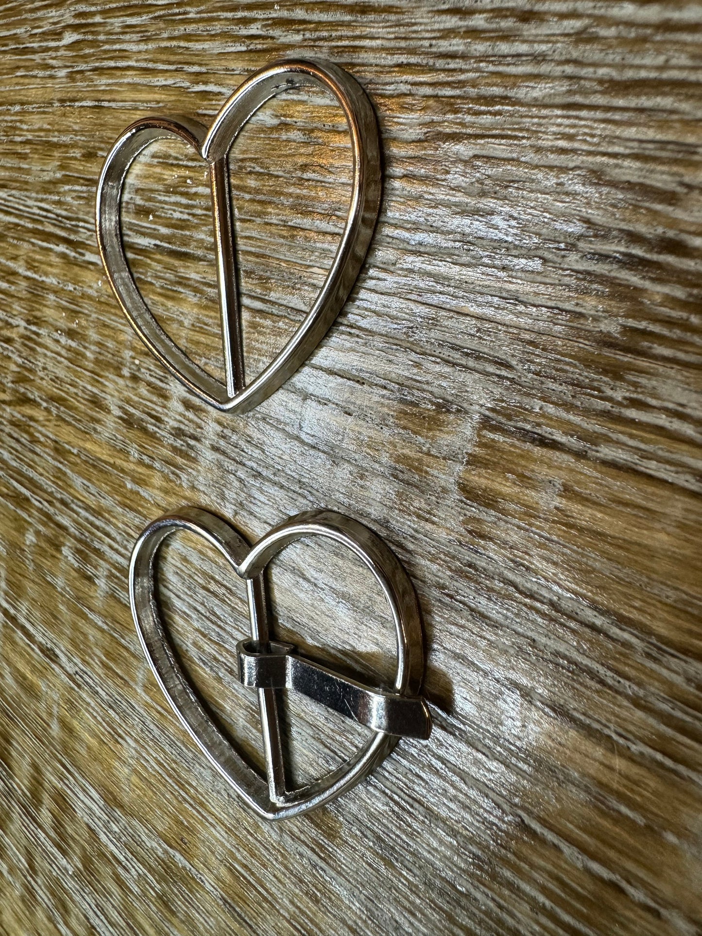 Silver Metal Heart Buckle, DIY Crafts (4.5cm x 4cm)