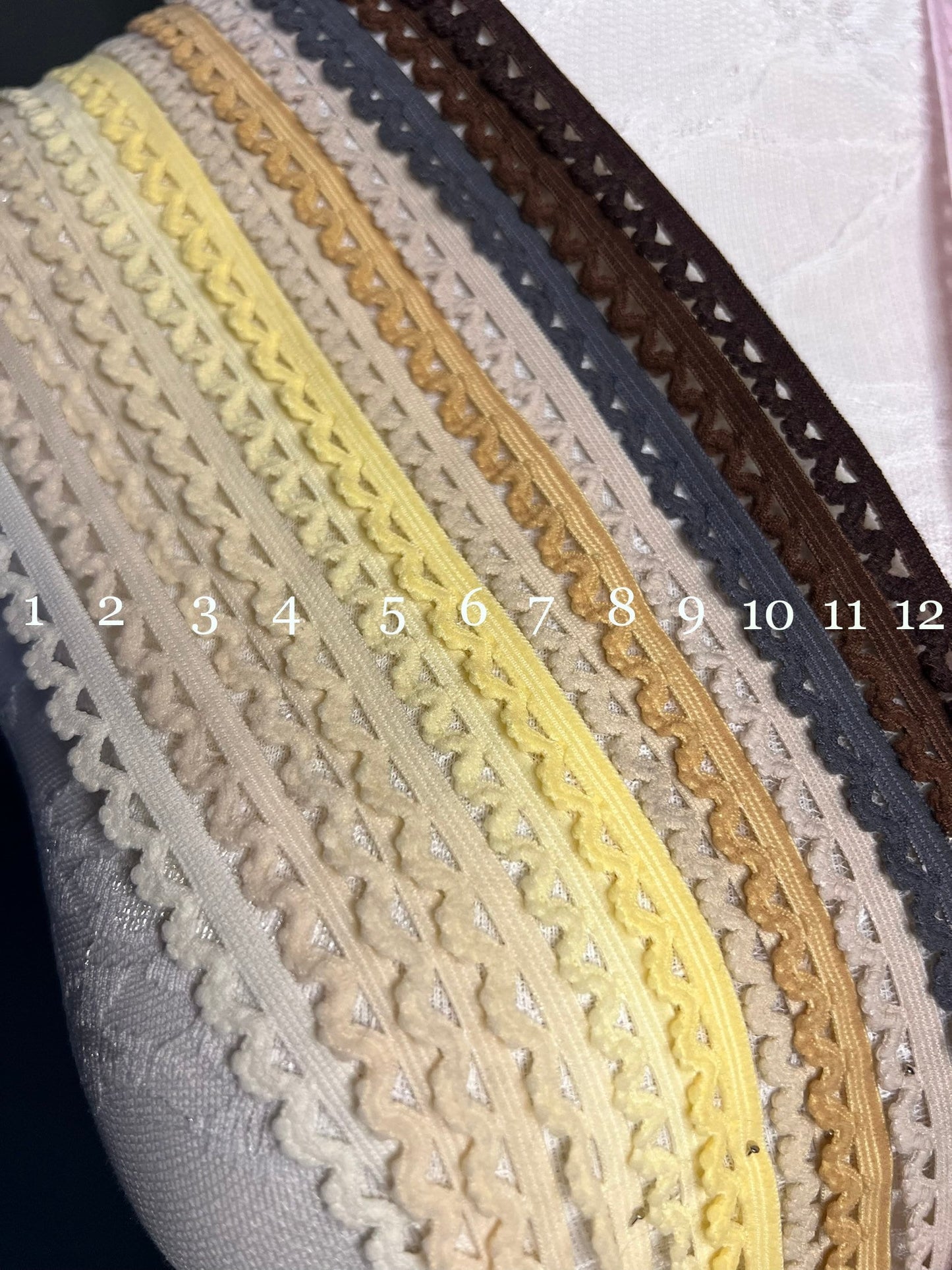 11mm Wide Picot Edge Elastic 51 Colours