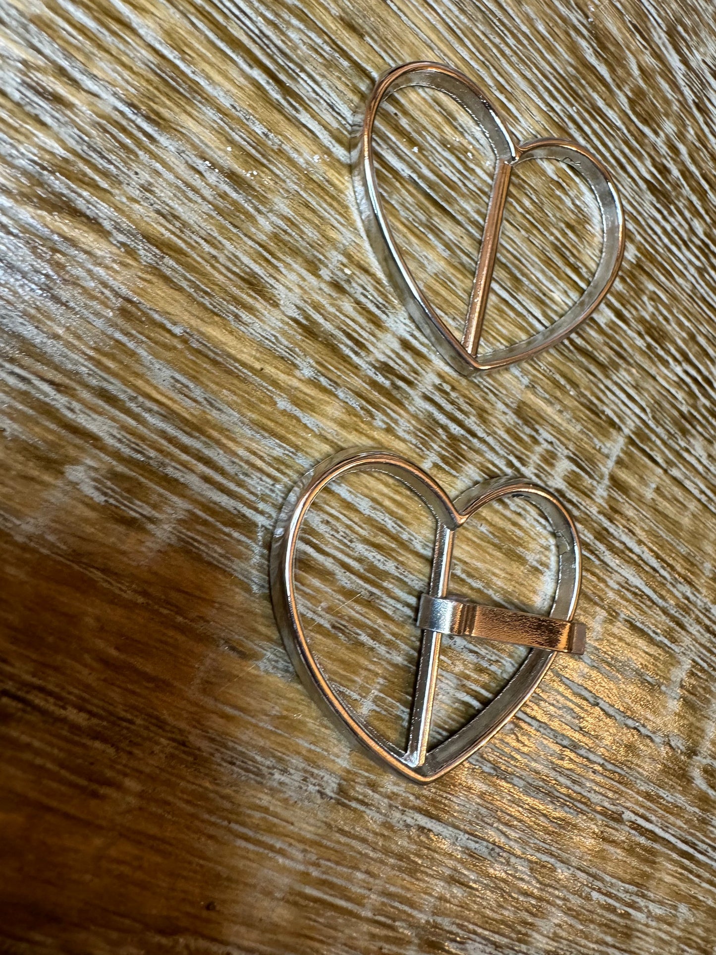 Silver Metal Heart Buckle, DIY Crafts (4.5cm x 4cm)