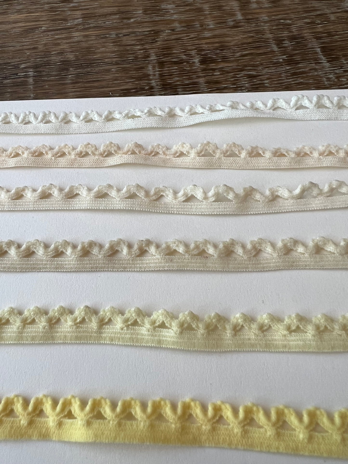 11mm Wide Picot Edge Elastic 51 Colours