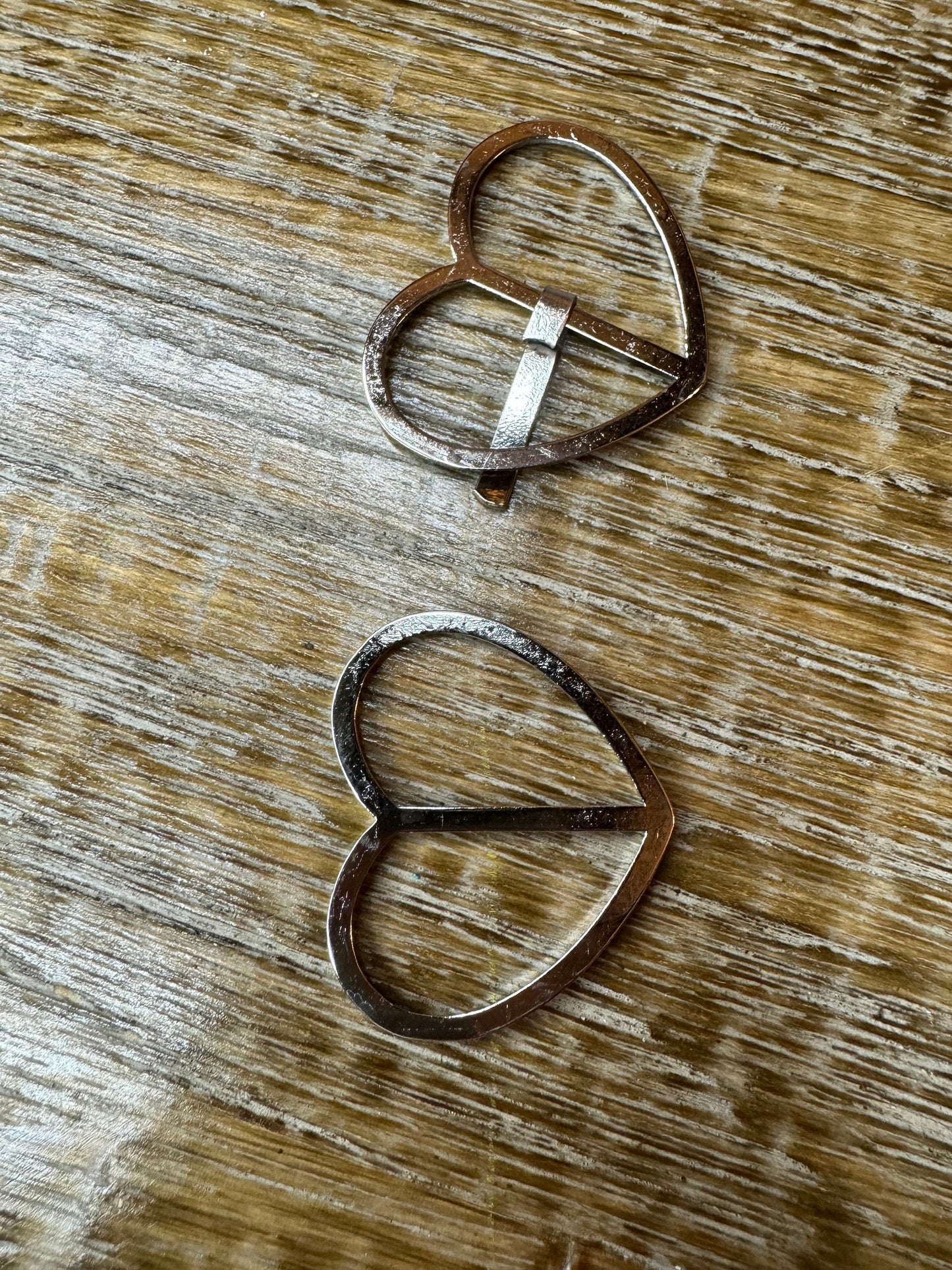 Silver Metal Heart Buckle, DIY Crafts (4.5cm x 4cm)