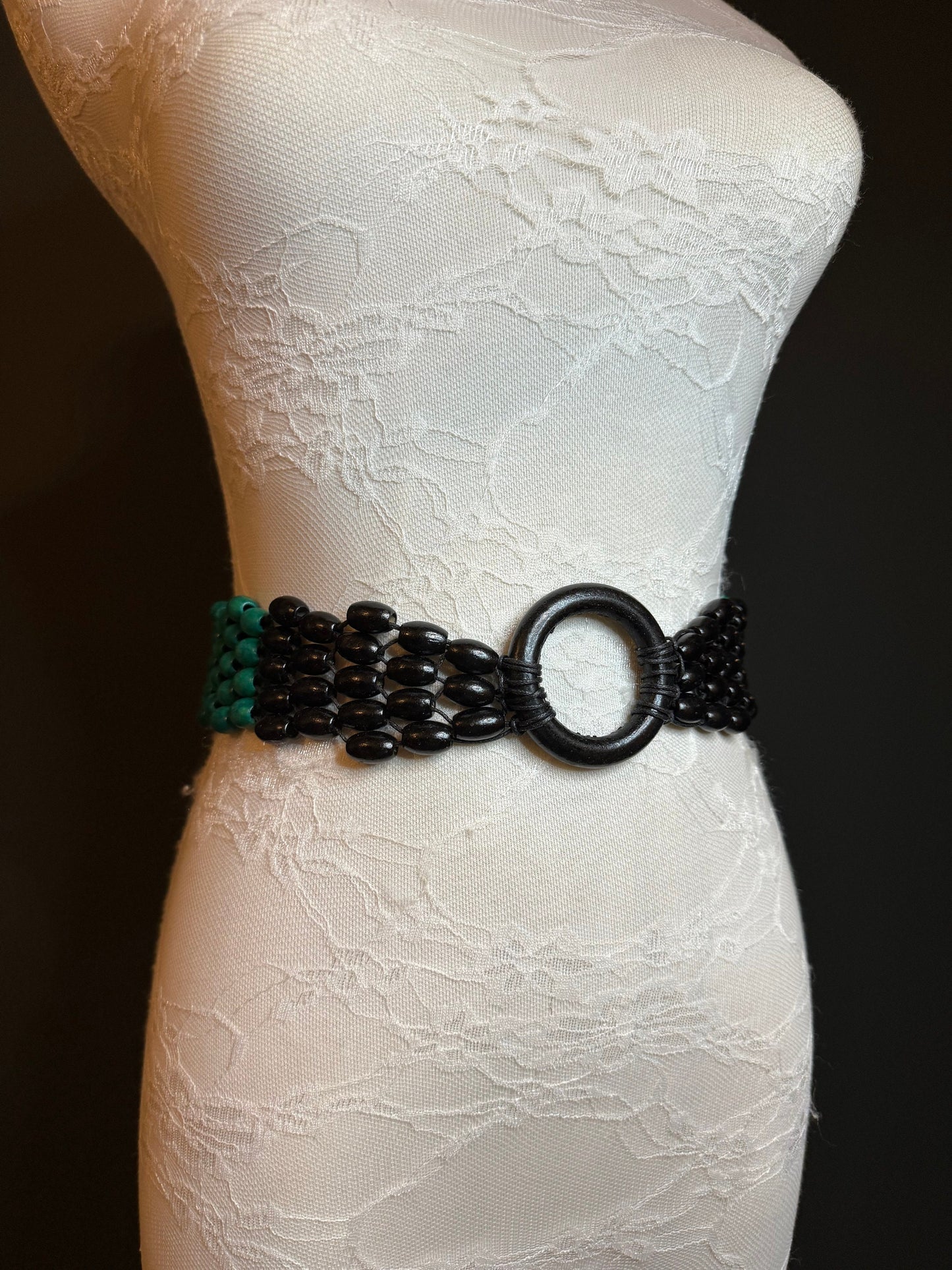 Wooden Belt, Wooden Ring Belt, Green, Black, Belt, Swimwear, Accessory, Dresses, Gift, Handmade belt