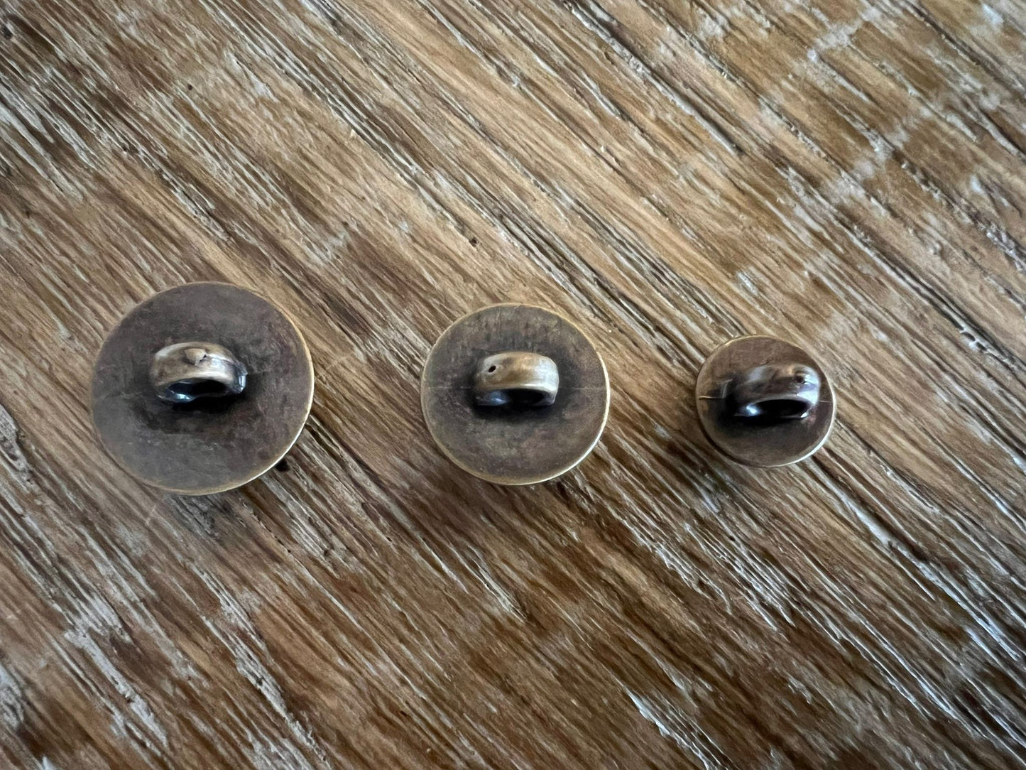 6pcs, Antique Brass Effect Shank Buttons 3 Sizes, Military Buttons, Army Buttons, Blazer Buttons