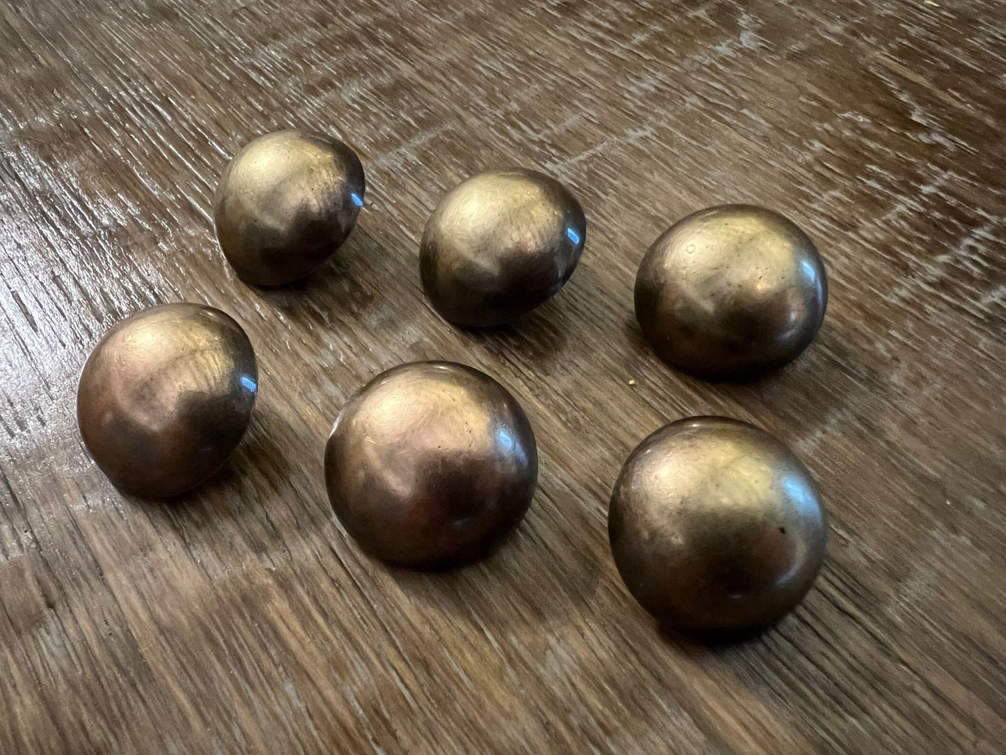 6pcs Antique Brass Effect Shank Buttons, 25mm, 40L