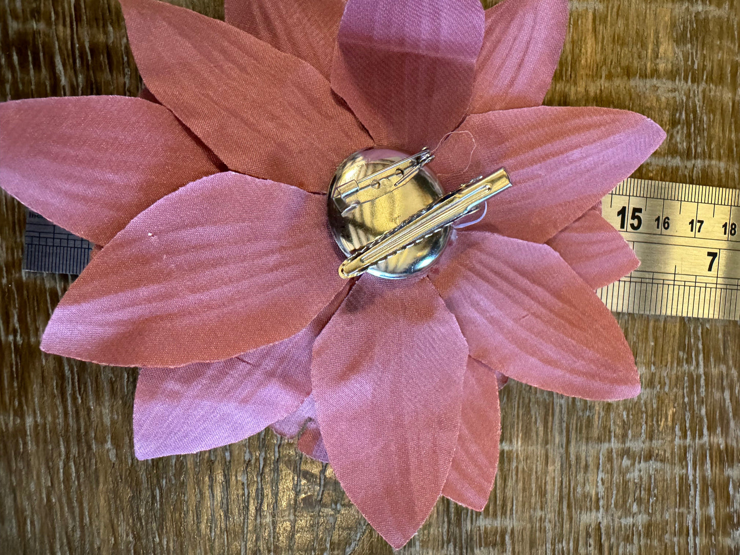 Corsage Flower, Rose Pink, 6” Wide, Large Pin on Corsage, Hair Clip Cordage, Bridal, Clothing, Fashion, Hat, Accessory, Fashion, FAN Design