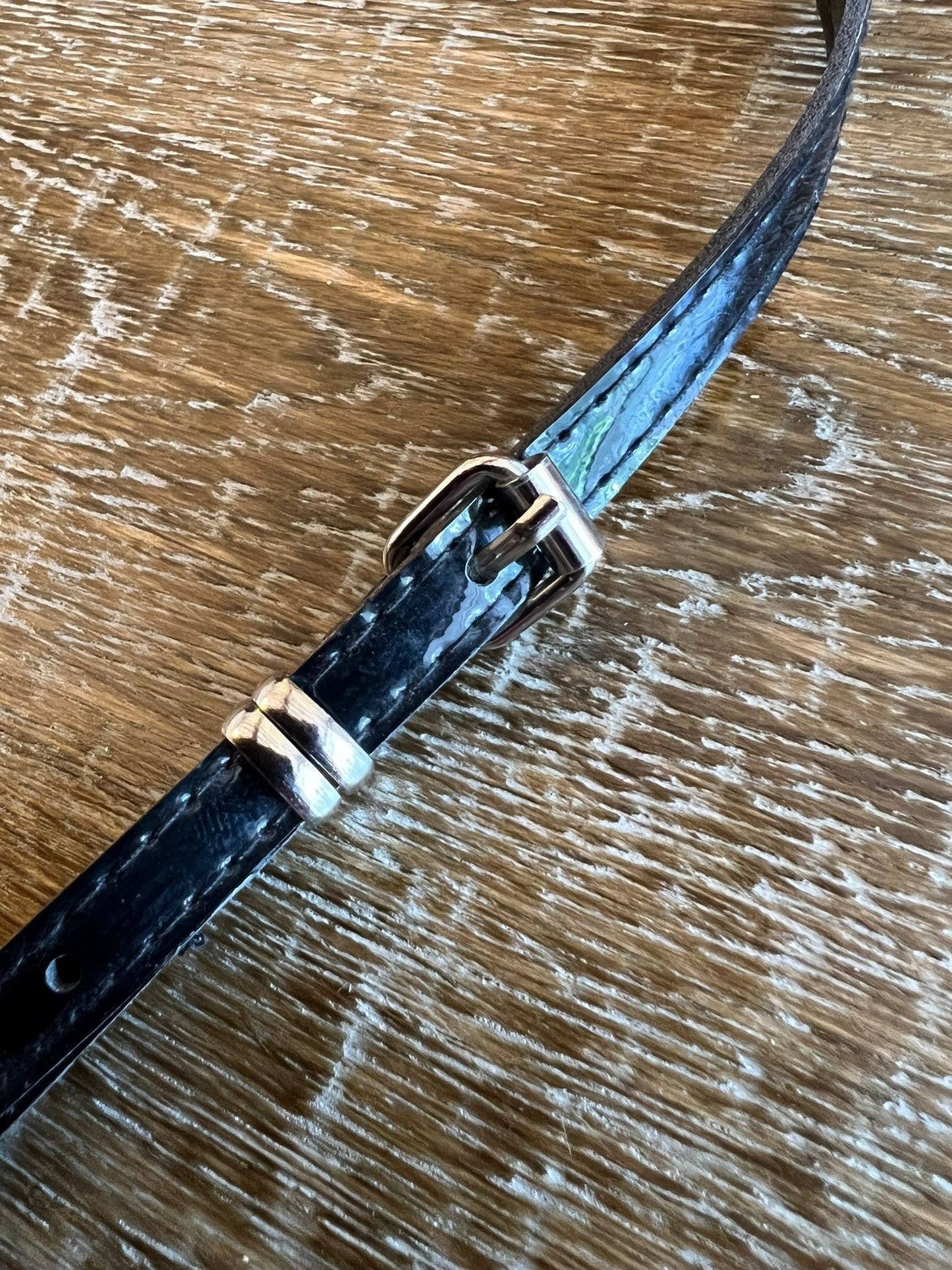 Belt, Patent Black Skinny Belt, 1cm Wide Belt, Fashion Belt, 100cm Long