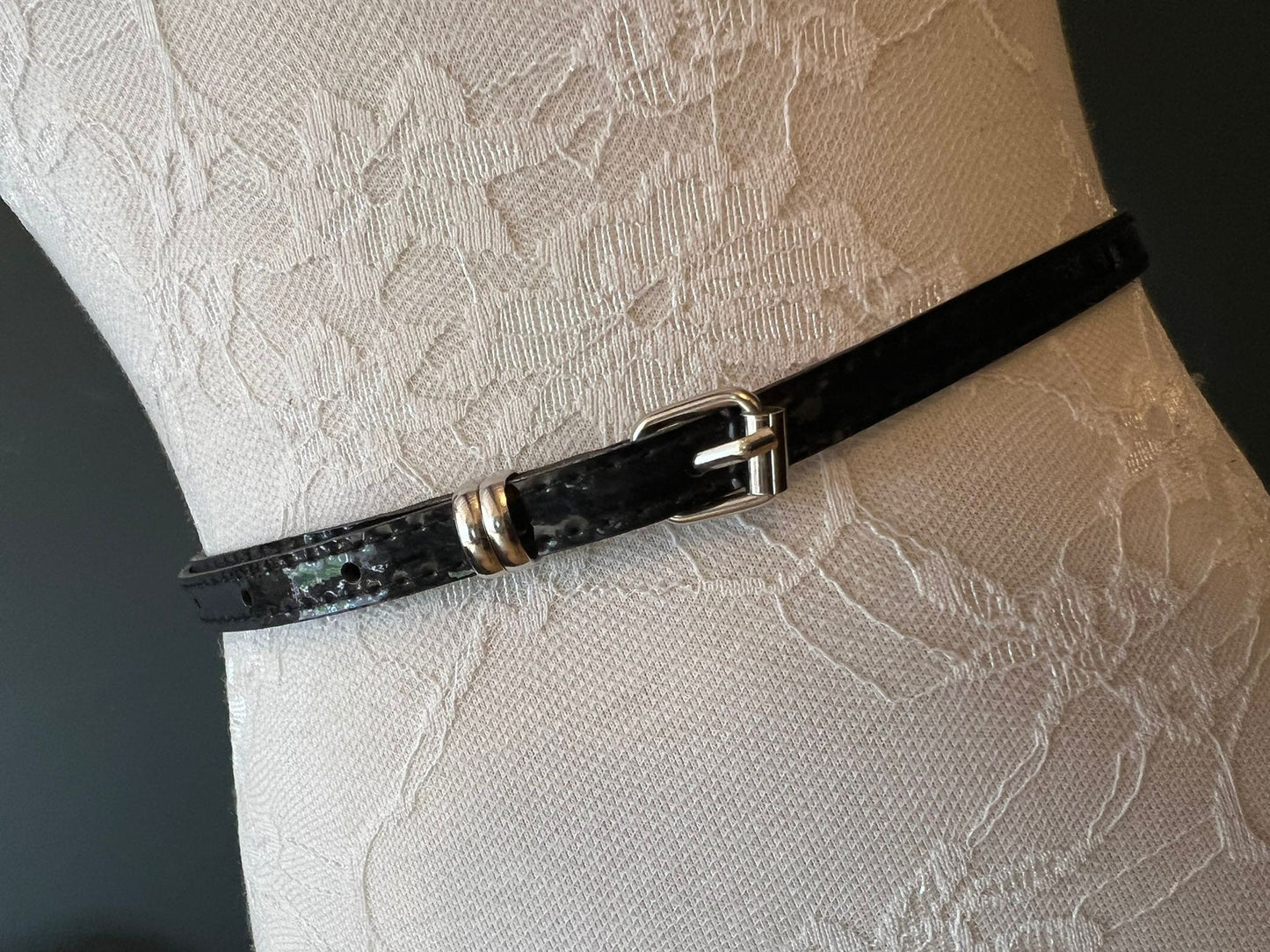 Belt, Patent Black Skinny Belt, 1cm Wide Belt, Fashion Belt, 100cm Long