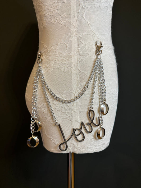 Layered Jeans Chains, 3 sizes, Silver