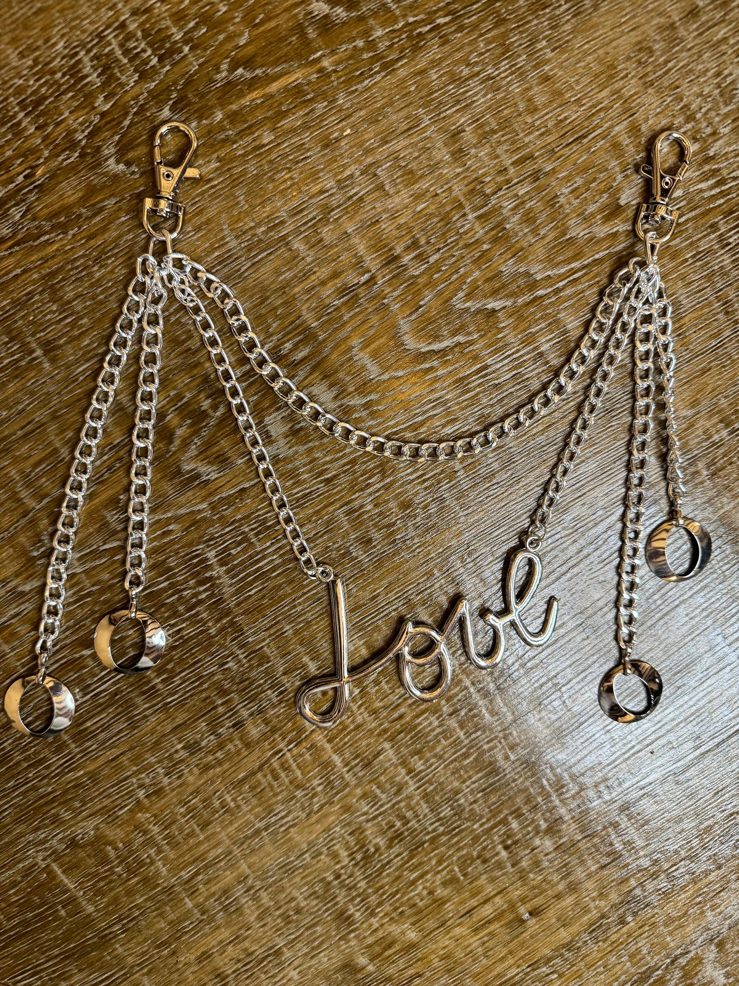 Layered Jeans Chains, 3 sizes, Silver