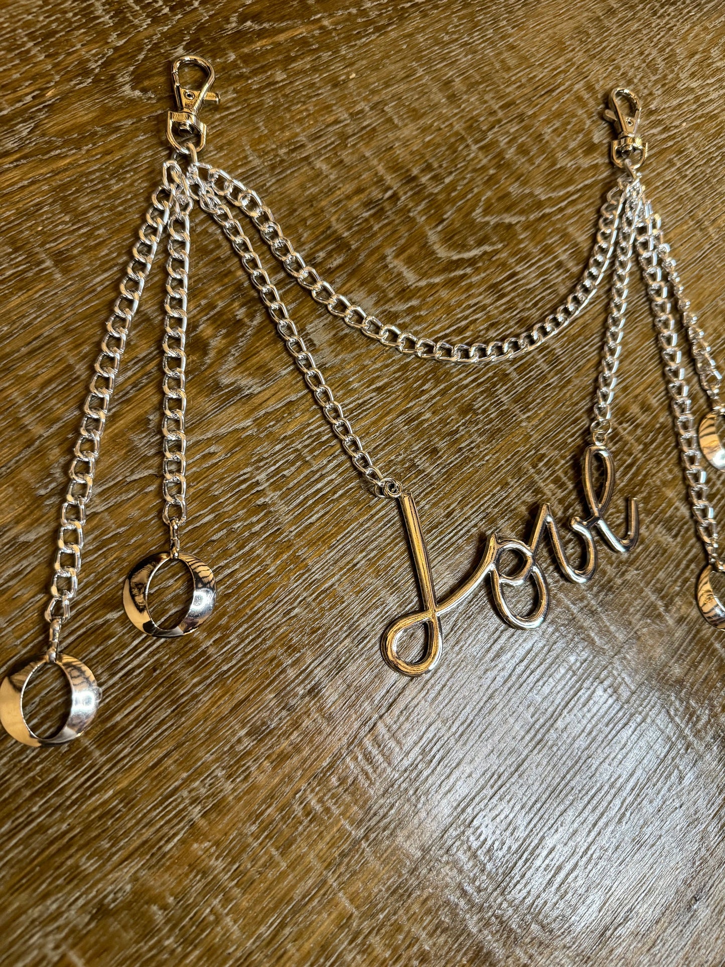 Layered Jeans Chains, 3 sizes, Silver