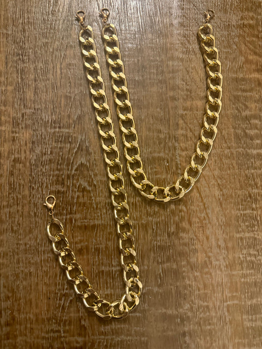 2x Gold Metal Chain Straps, High Quality Chain, Smooth Metal Chain, 100+ sizes, Bra Straps, Chain, Top, Swimwear, Gold