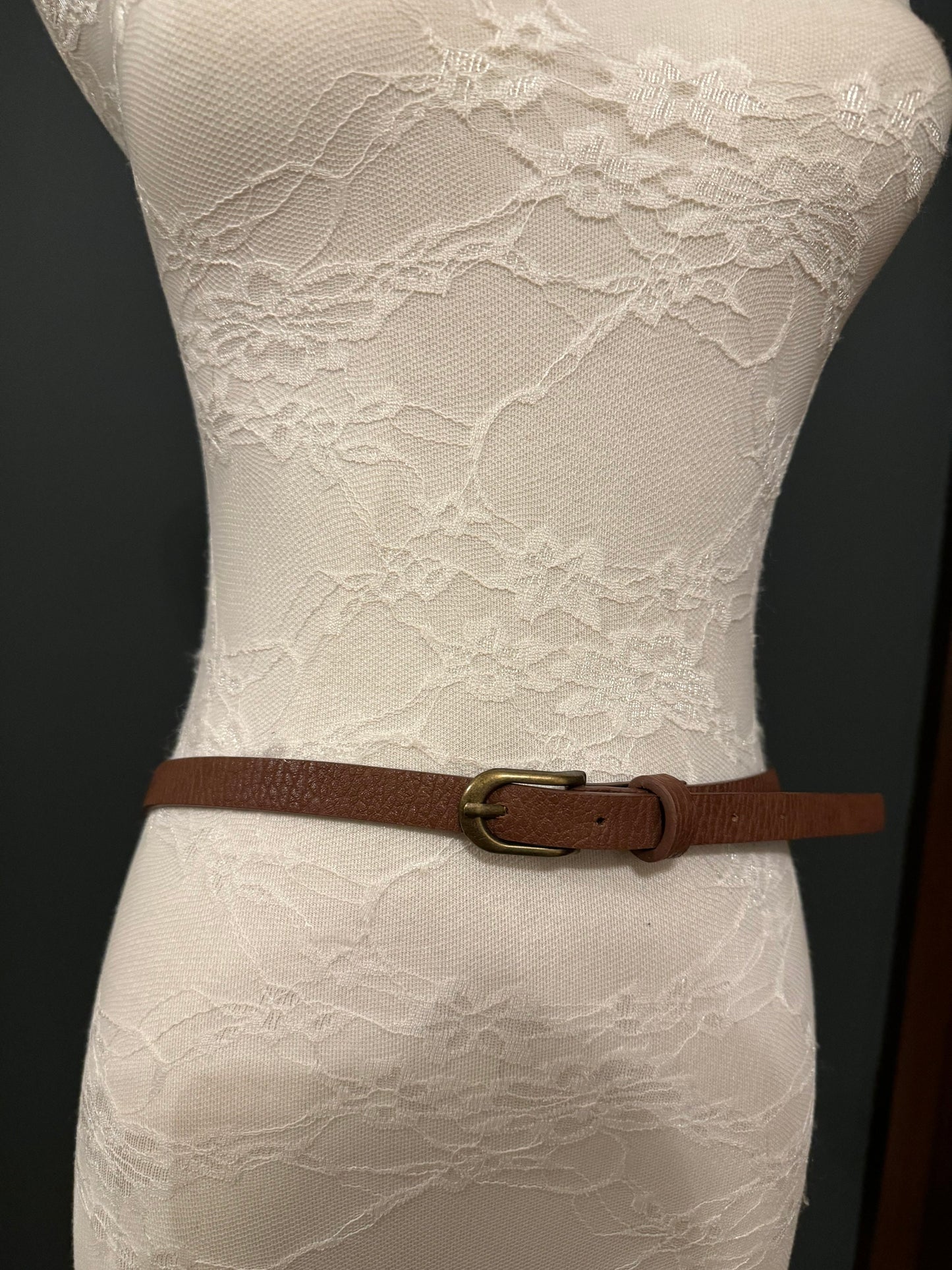 Belt, Brown, Skinny Belt, Narrow Belt, 15mm, 5/8”, Quality Belt, FAN Design, Dress Belt, Fashion Belt, Vegan Textures Belt
