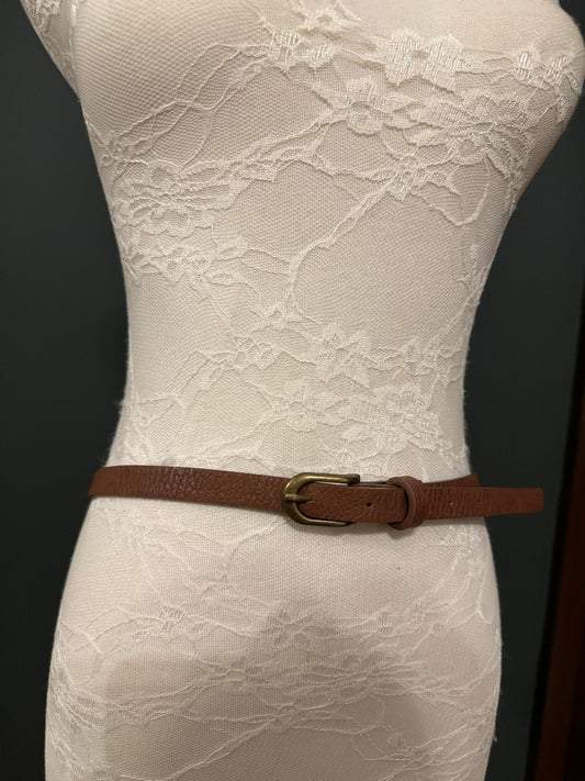 Belt, Brown, Skinny Belt, Narrow Belt, 15mm, 5/8”, Quality Belt, FAN Design, Dress Belt, Fashion Belt, Vegan Textures Belt