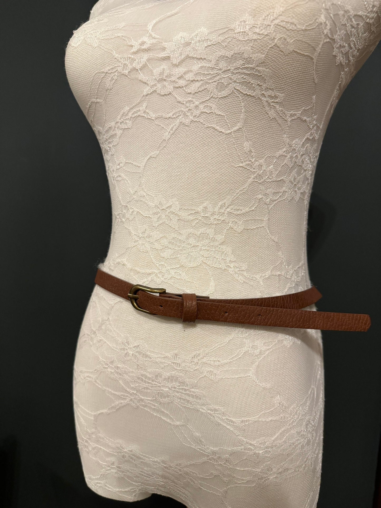 Belt, Brown, Skinny Belt, Narrow Belt, 15mm, 5/8”, Quality Belt, FAN Design, Dress Belt, Fashion Belt, Vegan Textures Belt