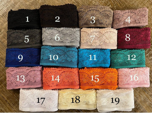 45mm Wide Lace, Stretch Lace, High Quality in 19 Colours, Clothing, Fashion, Lingerie, Tops, Craft Lace, Tops, Edging Lace