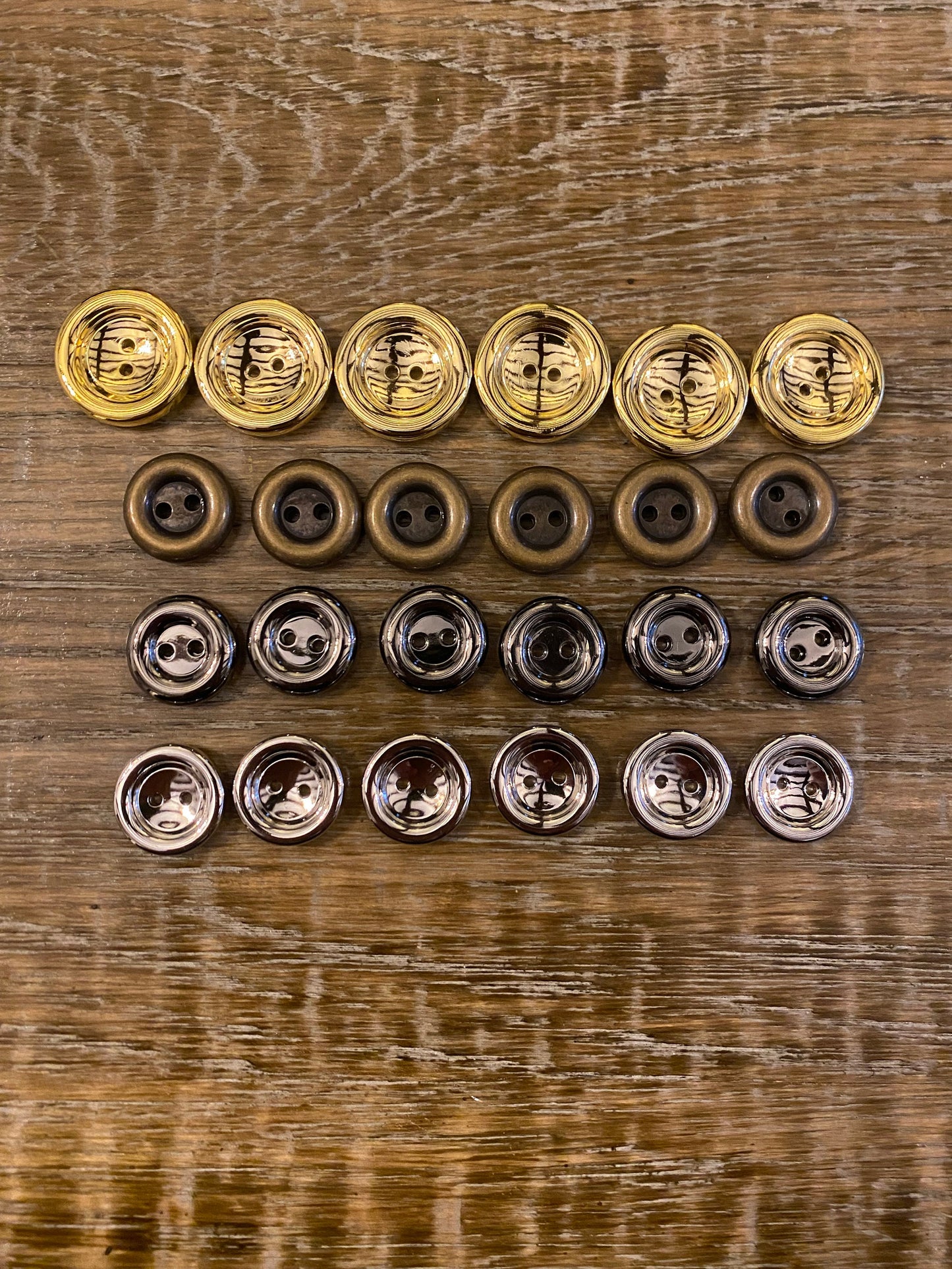 Buttons, 6pcs, 2.5cm, 1.8cm, Gold, Antique Brass, Silver, Blazer, Jacket, Dress, Crafts, 40L, 34L