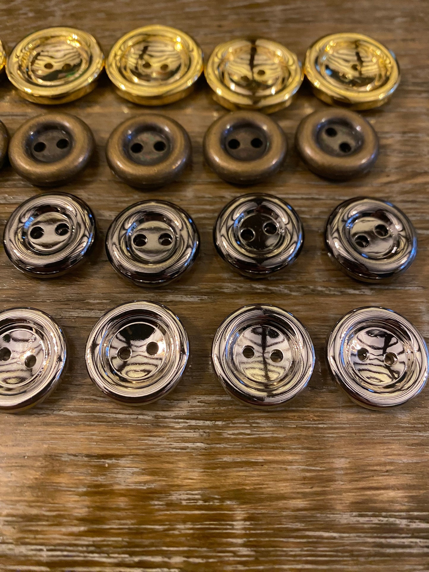 Buttons, 6pcs, 2.5cm, 1.8cm, Gold, Antique Brass, Silver, Blazer, Jacket, Dress, Crafts, 40L, 34L