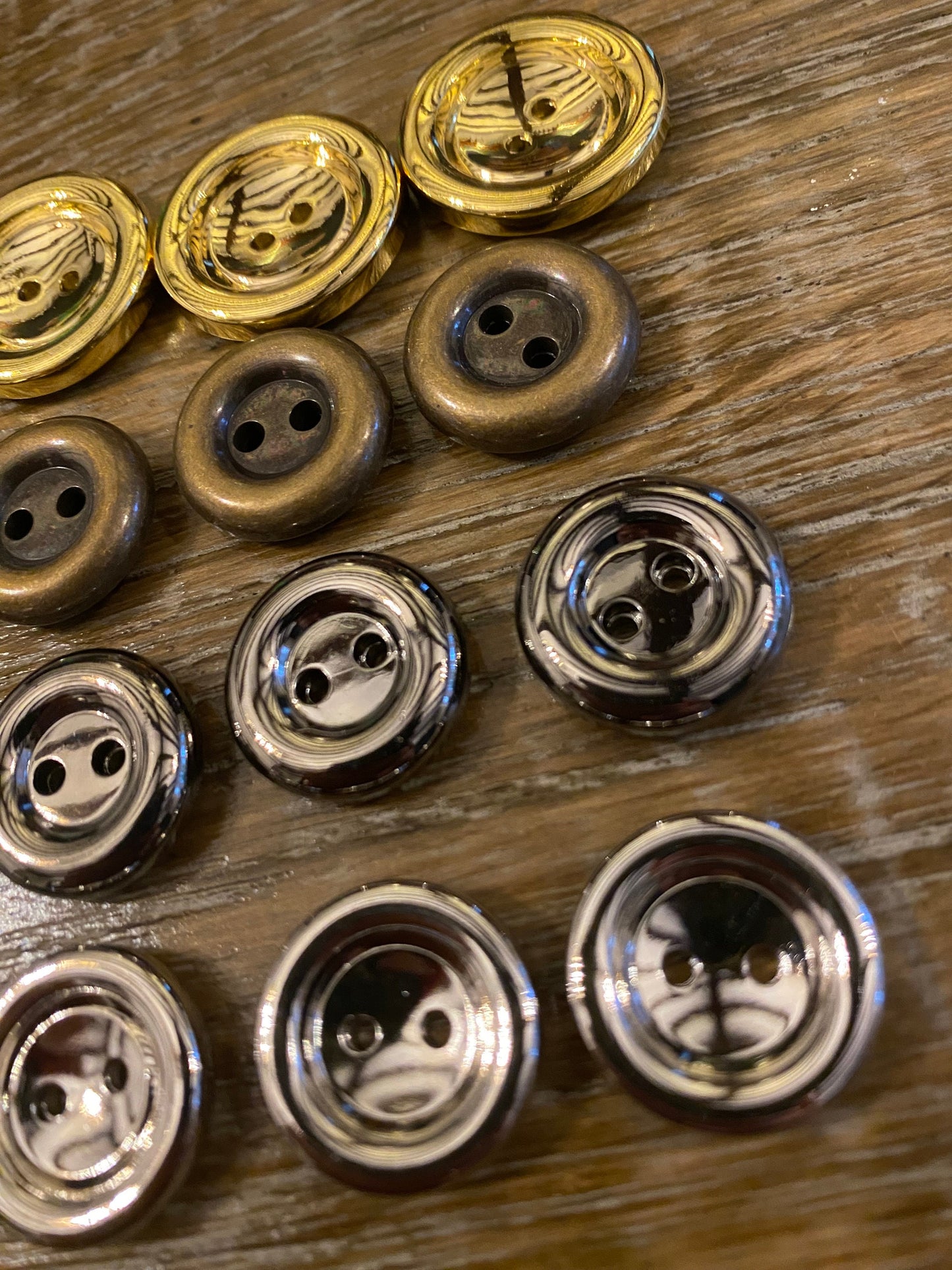 Buttons, 6pcs, 2.5cm, 1.8cm, Gold, Antique Brass, Silver, Blazer, Jacket, Dress, Crafts, 40L, 34L