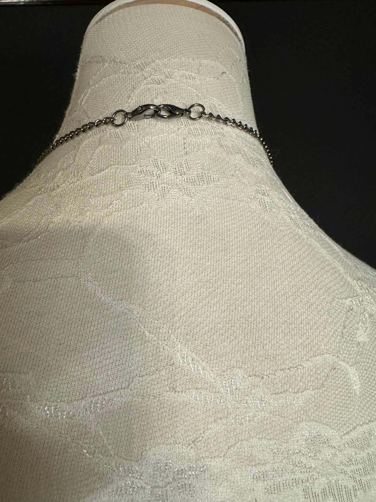 Gunmetal Choker Necklace, Black and Silver Jewels, Elegant Chain