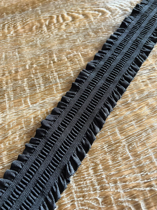 Black Frill Elastic, 70mm Belt Elastic, Crafting