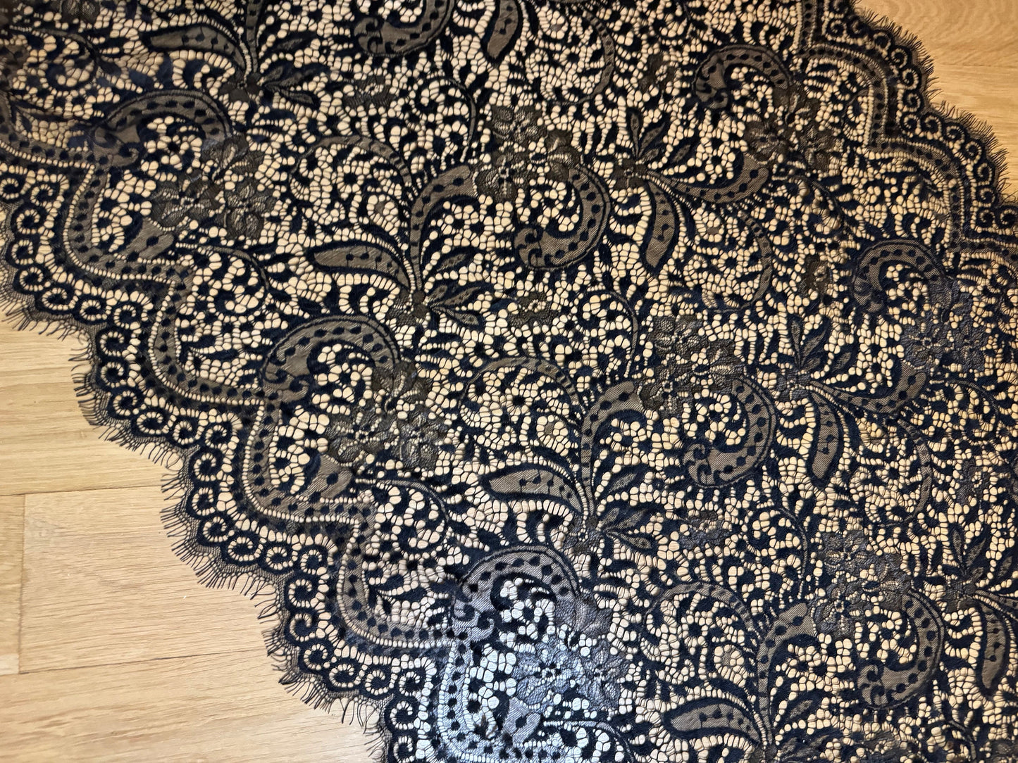 Black Eyelash Lace Fabric, 26" Wide, Lingerie & Crafts
