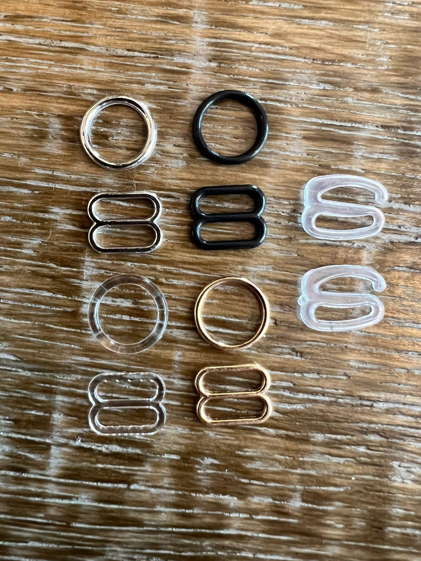 Bra Rings, Slides, Swan Hooks, Lingerie Supplies (10mm)