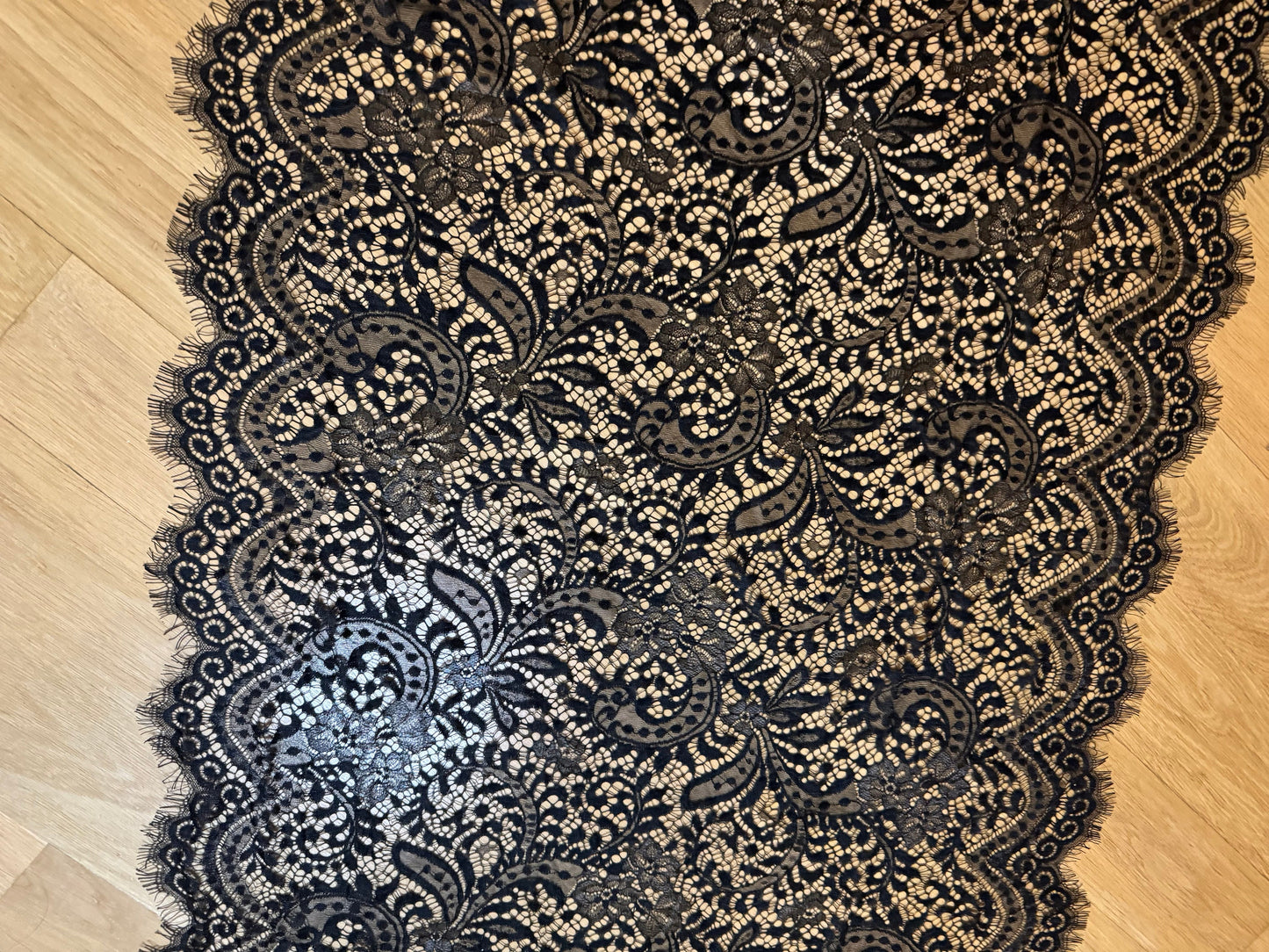 Black Eyelash Lace Fabric, 26" Wide, Lingerie & Crafts