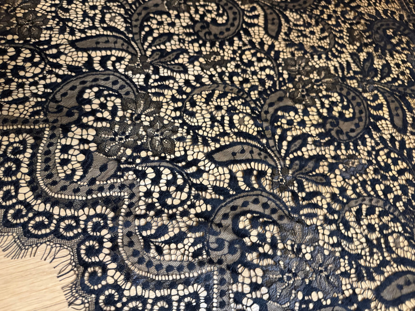 Black Eyelash Lace Fabric, 26" Wide, Lingerie & Crafts