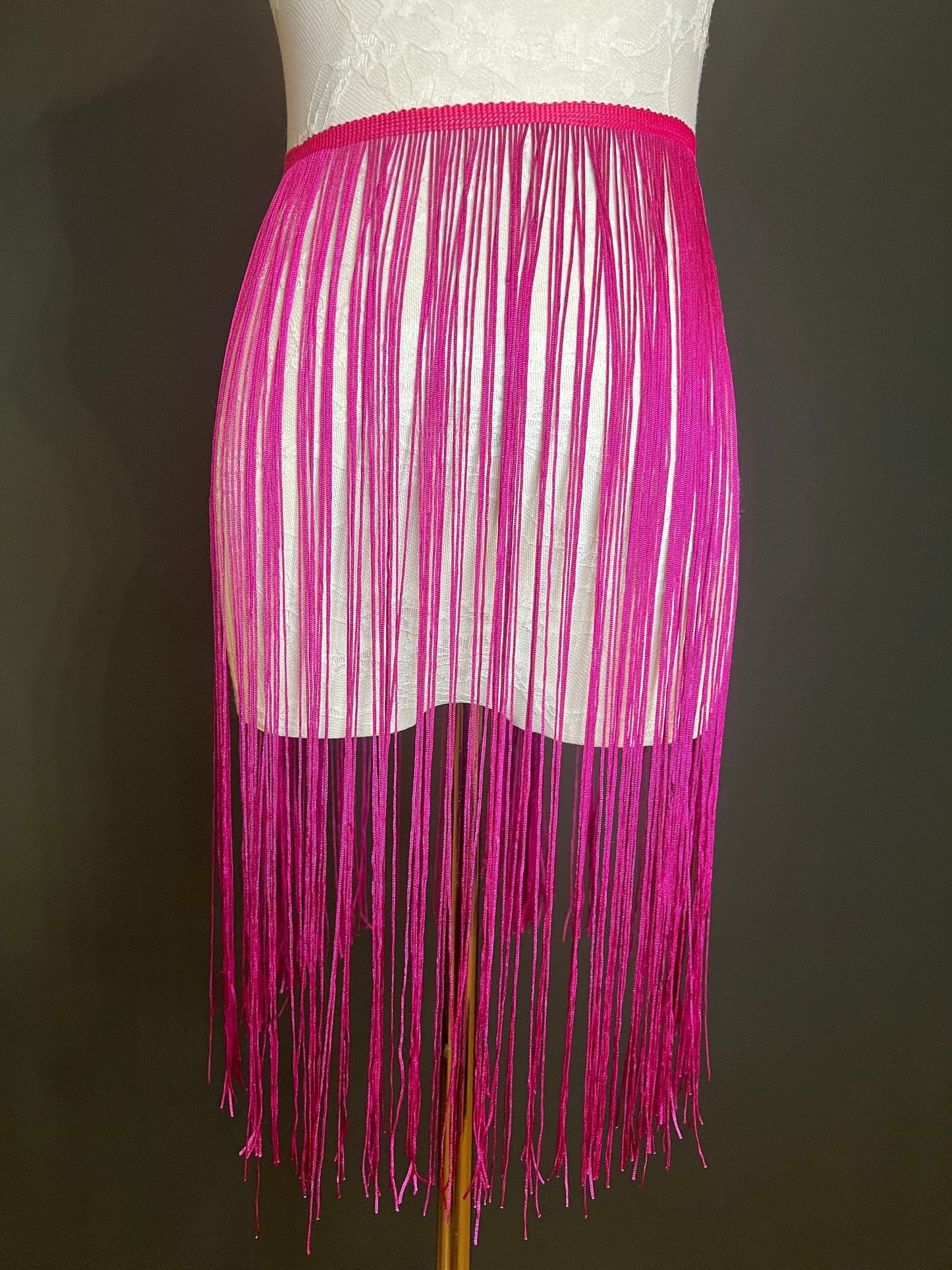 20" Long Magenta Fringe Trim, 17 Colour Options