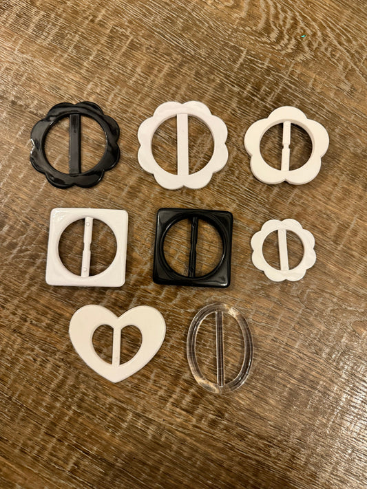 Buckle, Plastic Buckle, Nylon Buckle, Black, White, Transparent, Daisy, Square, Oval, Heart