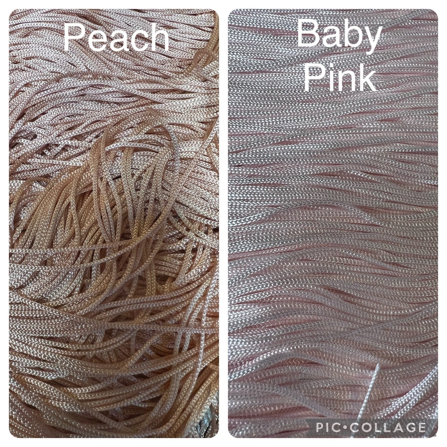 20" Baby Pink Fringe Trim, 17 Colour Options