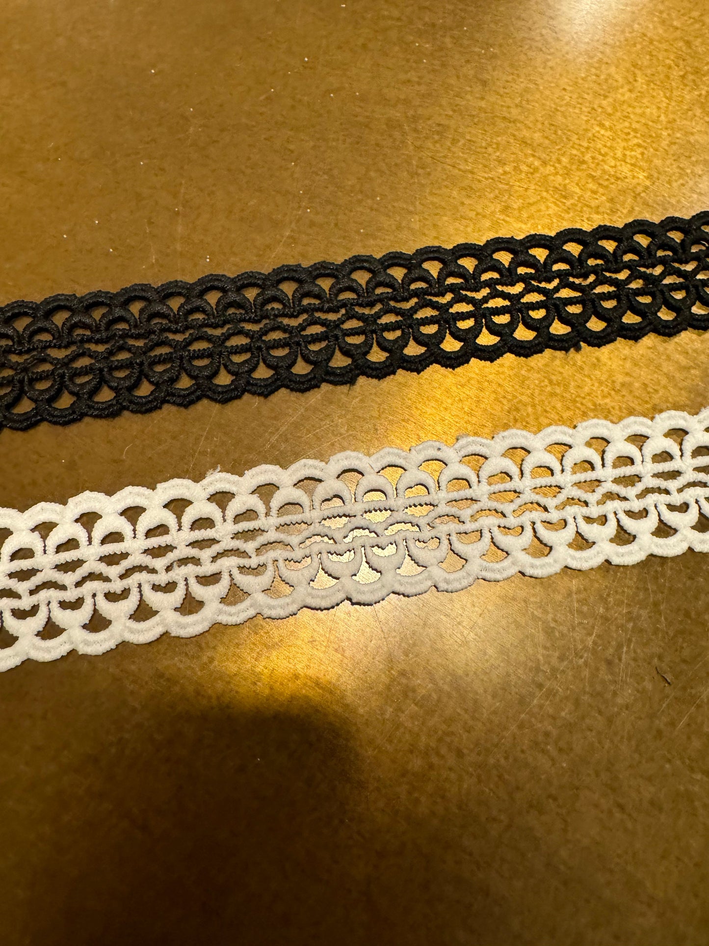 Lace Trim, 3cm Wide, Double Scallop Lace, Black, Ivory, Dress, Craft, Tops