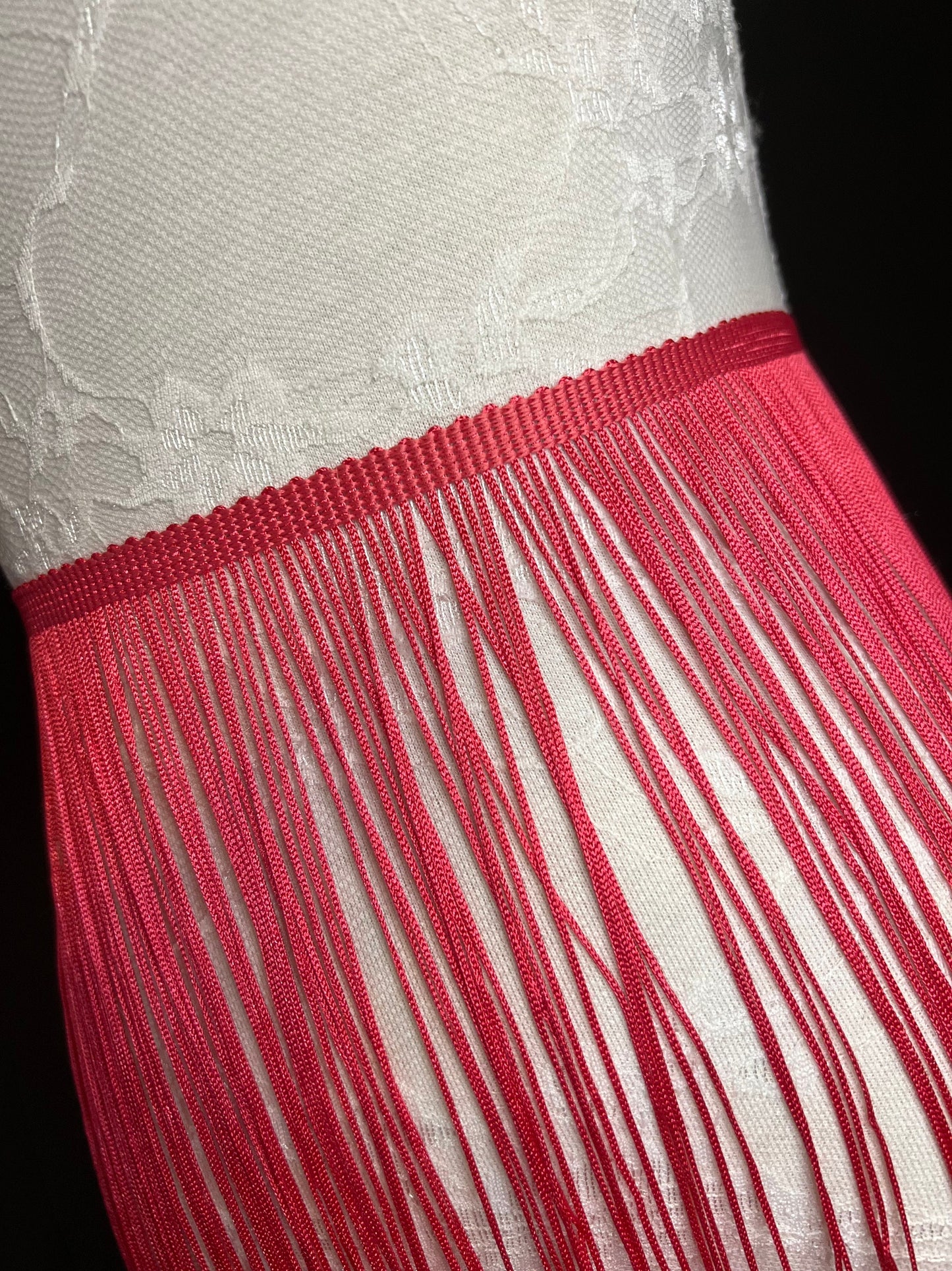 20" Coral Pink Fringe Trim, 17 Colour Options