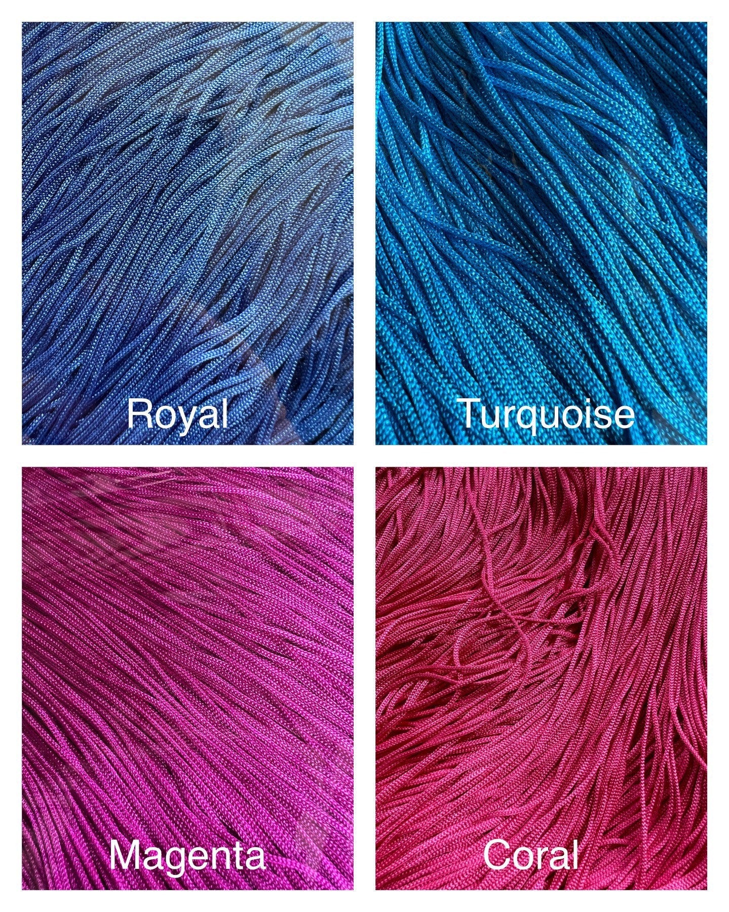 20” Long Purple Fringe Trim, 17 colours