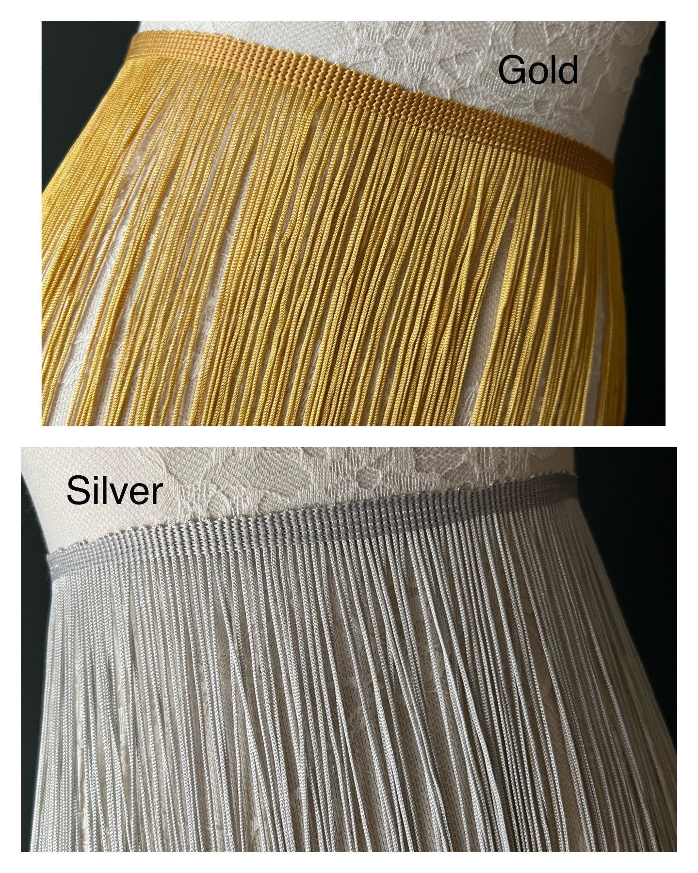 Jade Green 20" Long Fringe Trim, 17 Colour Options