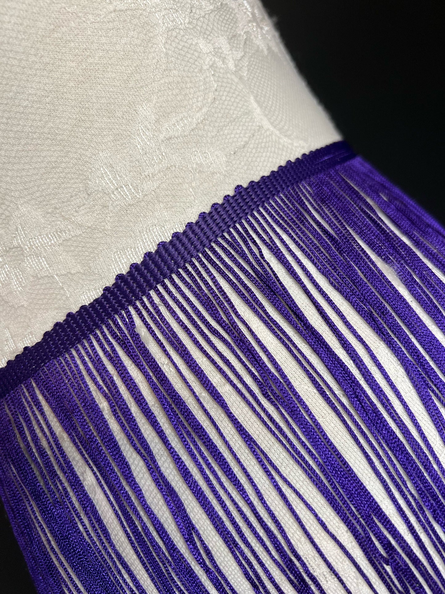20” Long Purple Fringe Trim, 17 colours