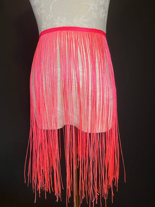 20” Long Fringe, Dress Fringe, Fluorescent Coral Fringe, Long Fringe, Fringe trim, Costume, Dance, Skirts, Clothing, home decor, 17 colours